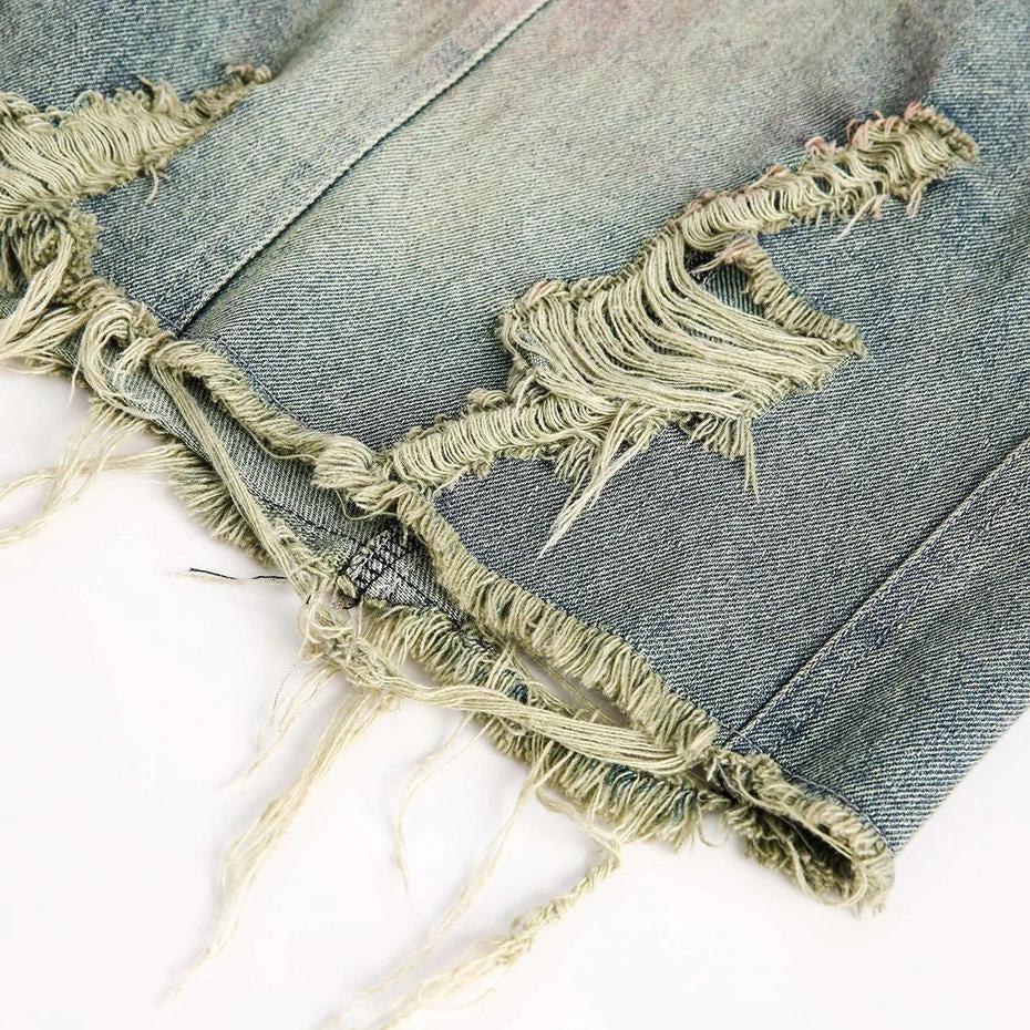 Grunge Distressed Denim Shorts - Image 6
