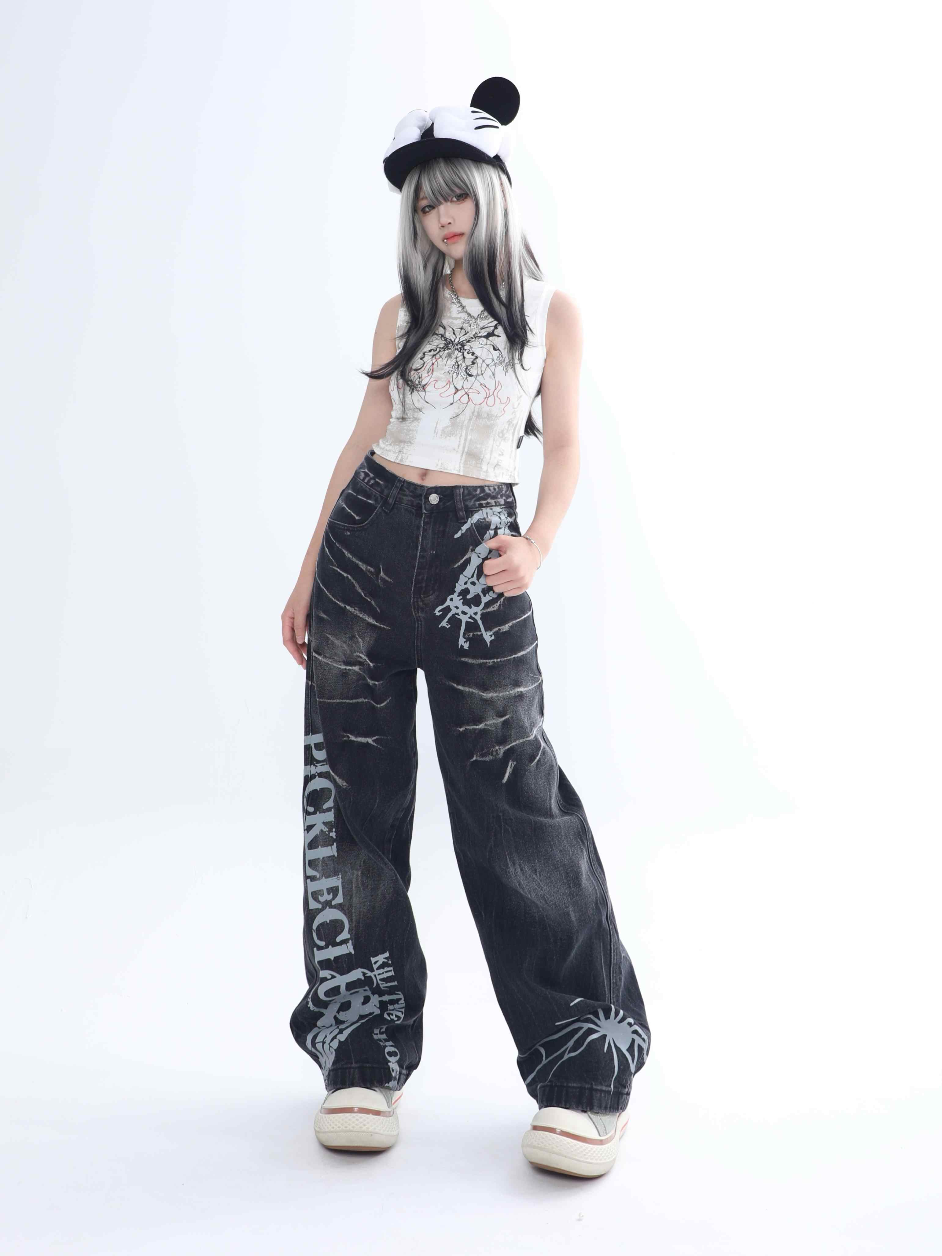 Grunge Distressed Hip-Hop Jeans - Image 4