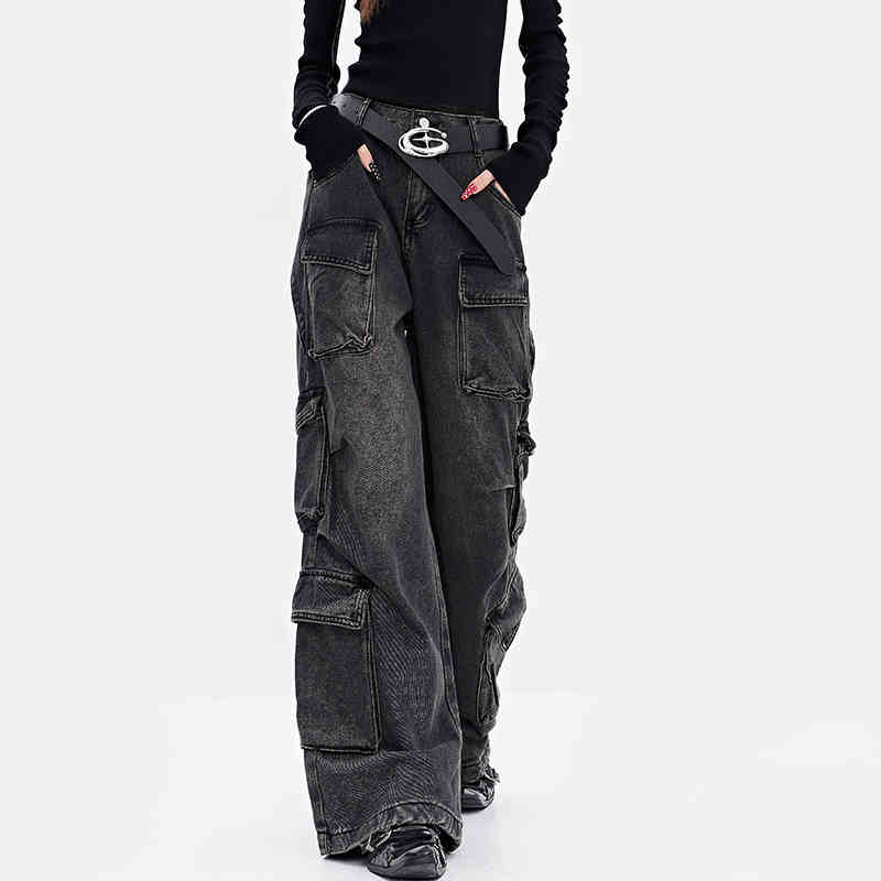 Grunge Distressed Pockets Baggy Jeans - Image 3