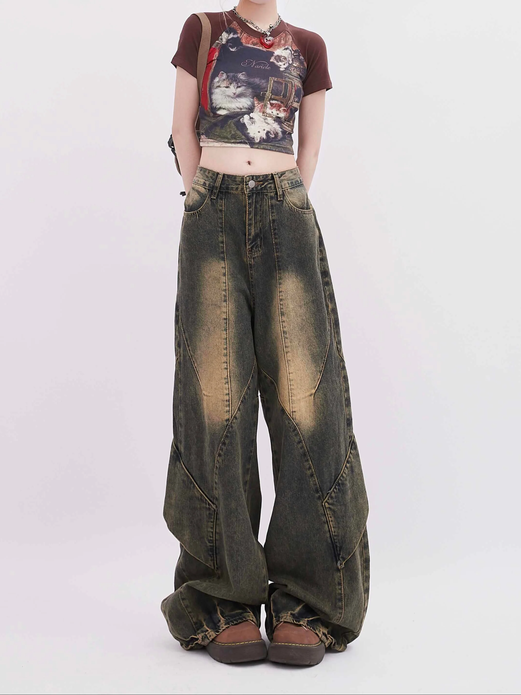 Grunge Distressed Street Retro Baggy Jeans - Image 2