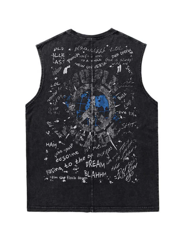 Grunge Eye of the Black Hole Washed Tank Top - Image 2