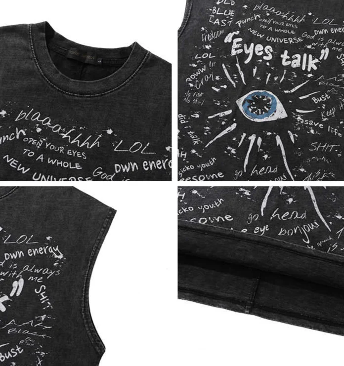 Grunge Eye of the Black Hole Washed Tank Top - Image 3