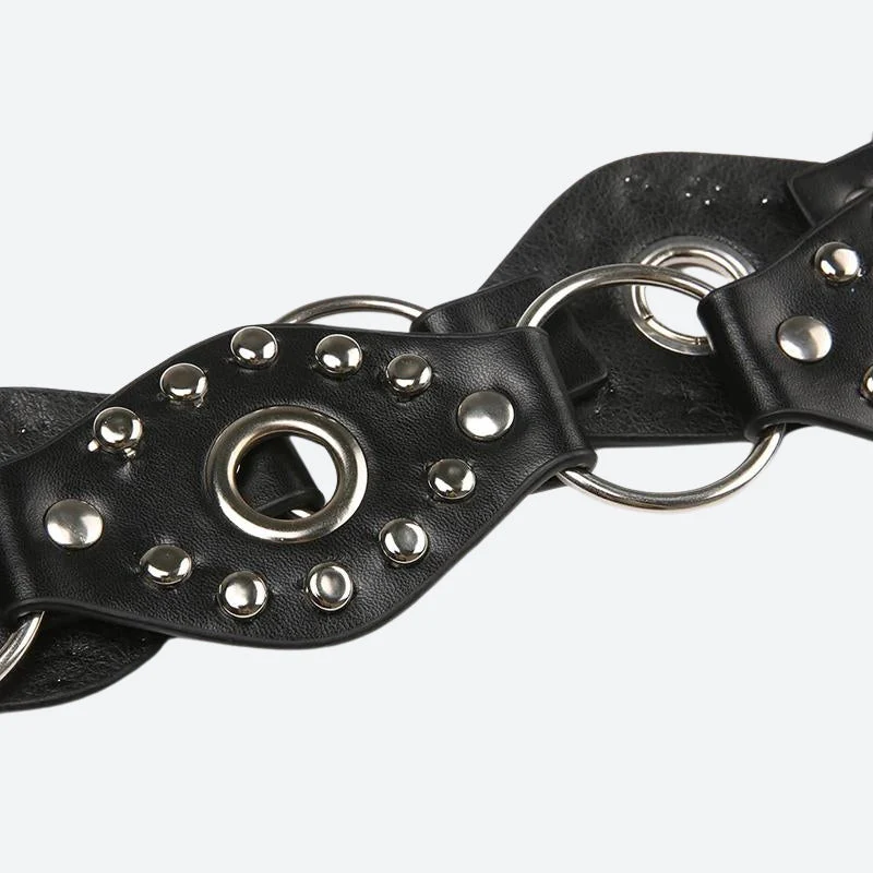 Grunge Faux Leather Lace Up Belt - Image 3