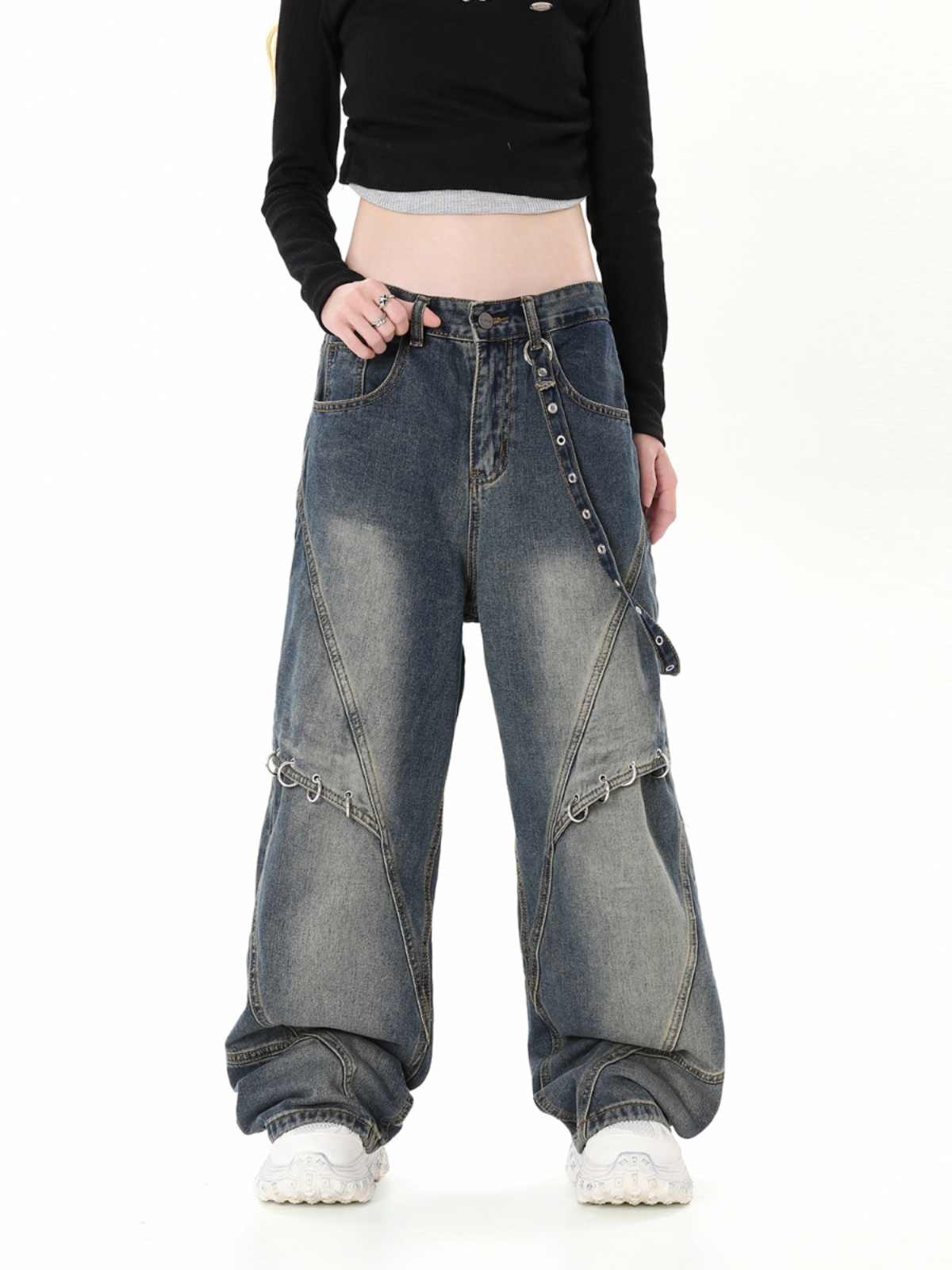 Grunge High-street Blue Jeans - Image 3