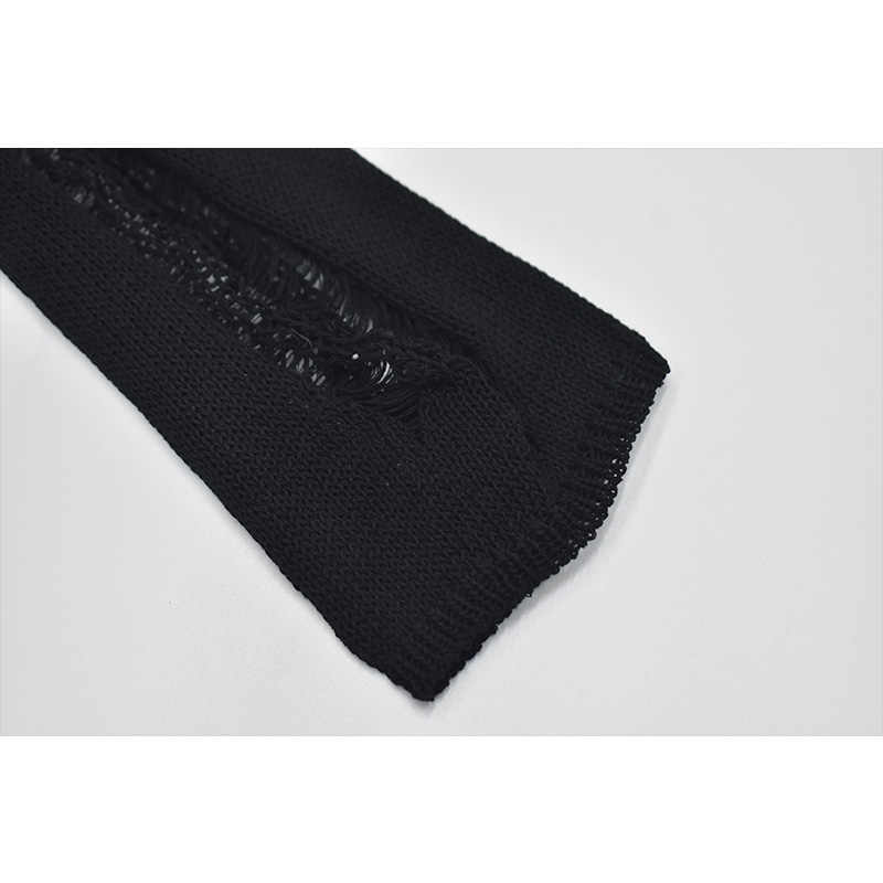 Grunge Hollow Knitted Long-sleeved Top - Image 4