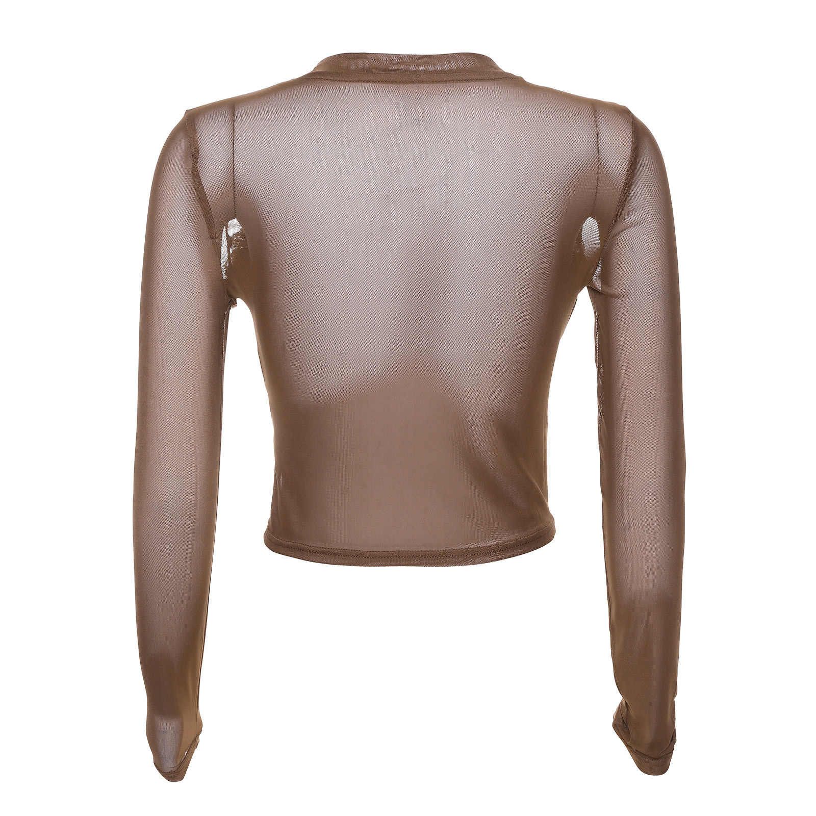 Grunge Mesh Denim Long-sleeved Top - Image 3