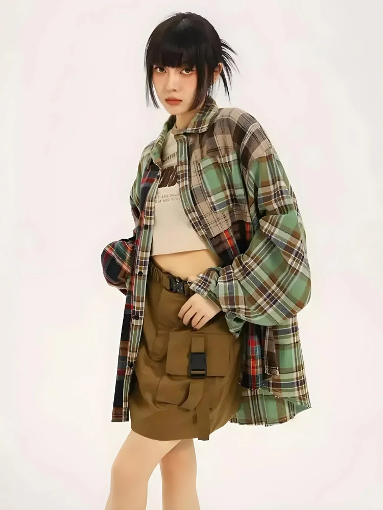 Grunge Plaid Shirt - Image 4