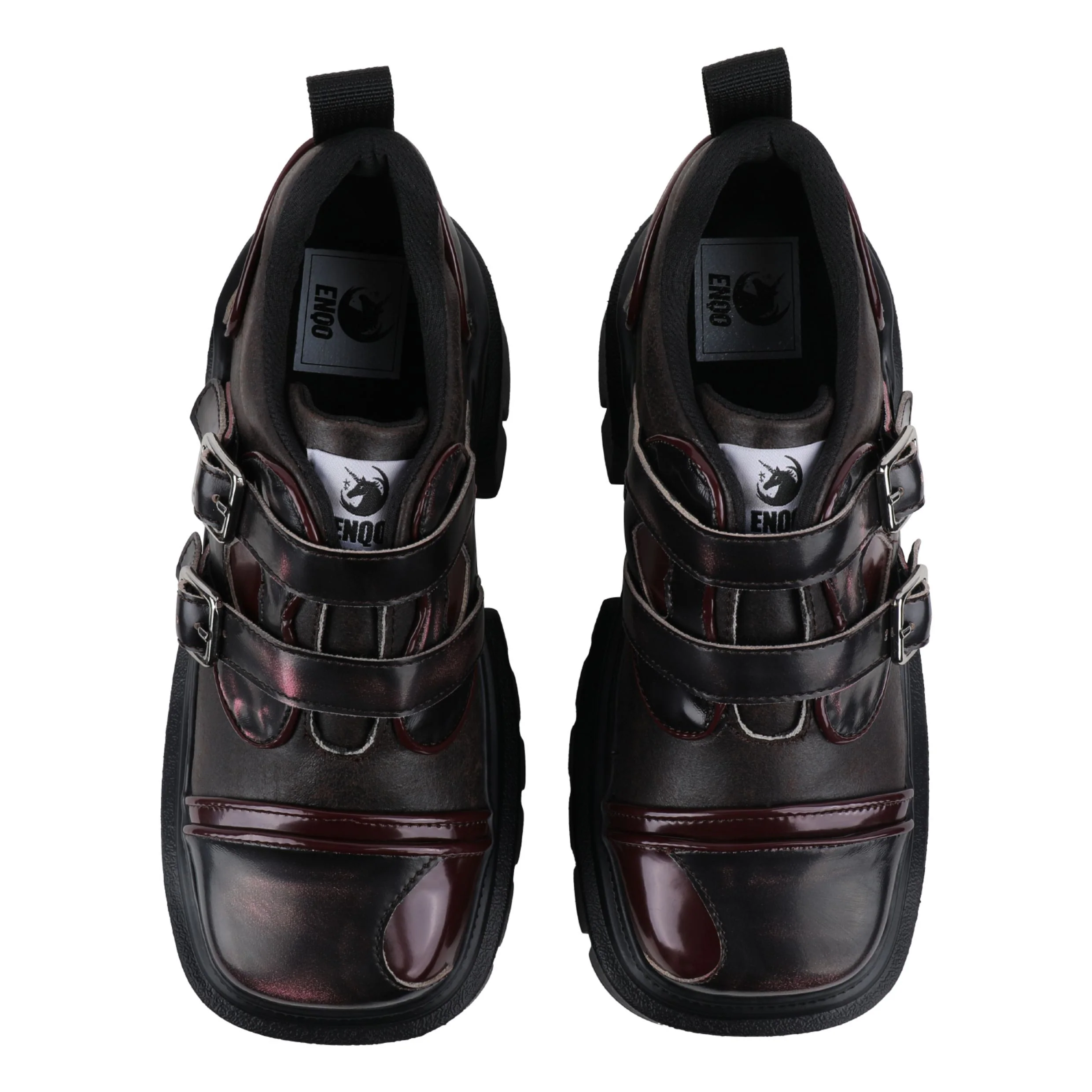 Grunge Punk Buckle Leather Shoes - Image 2