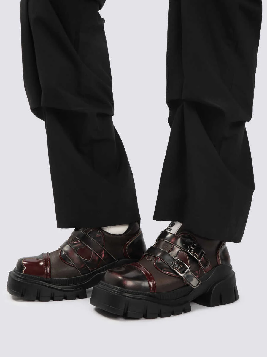 Grunge Punk Buckle Leather Shoes - Image 6