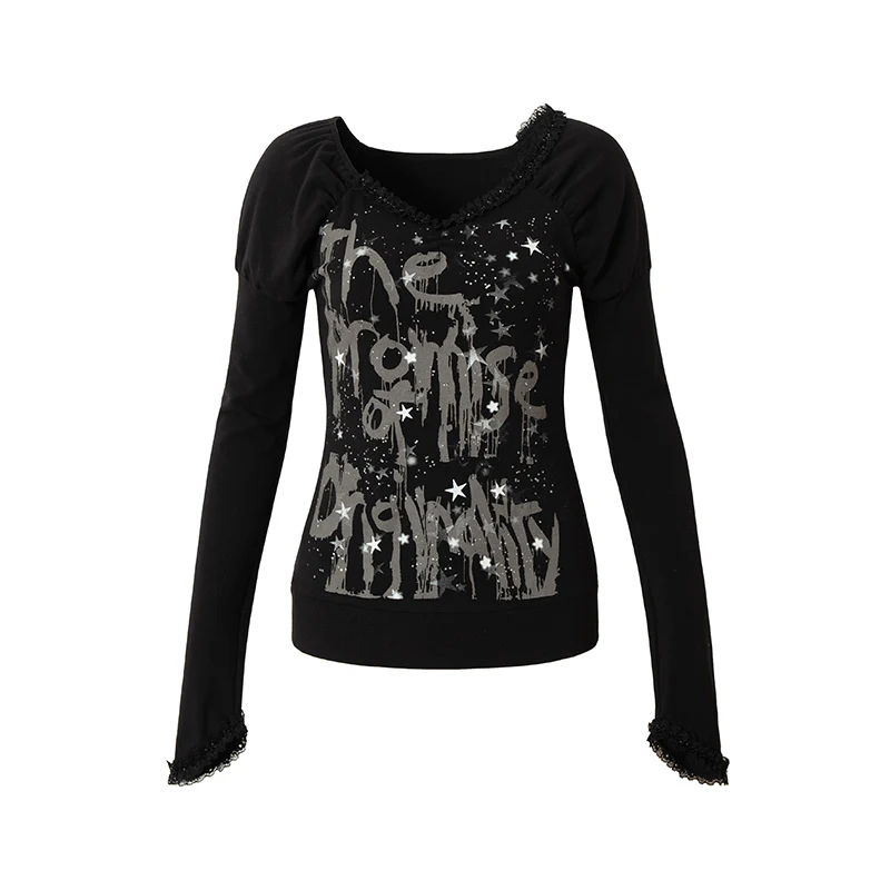 Grunge Punk Puff Long-sleeved Top - Image 5