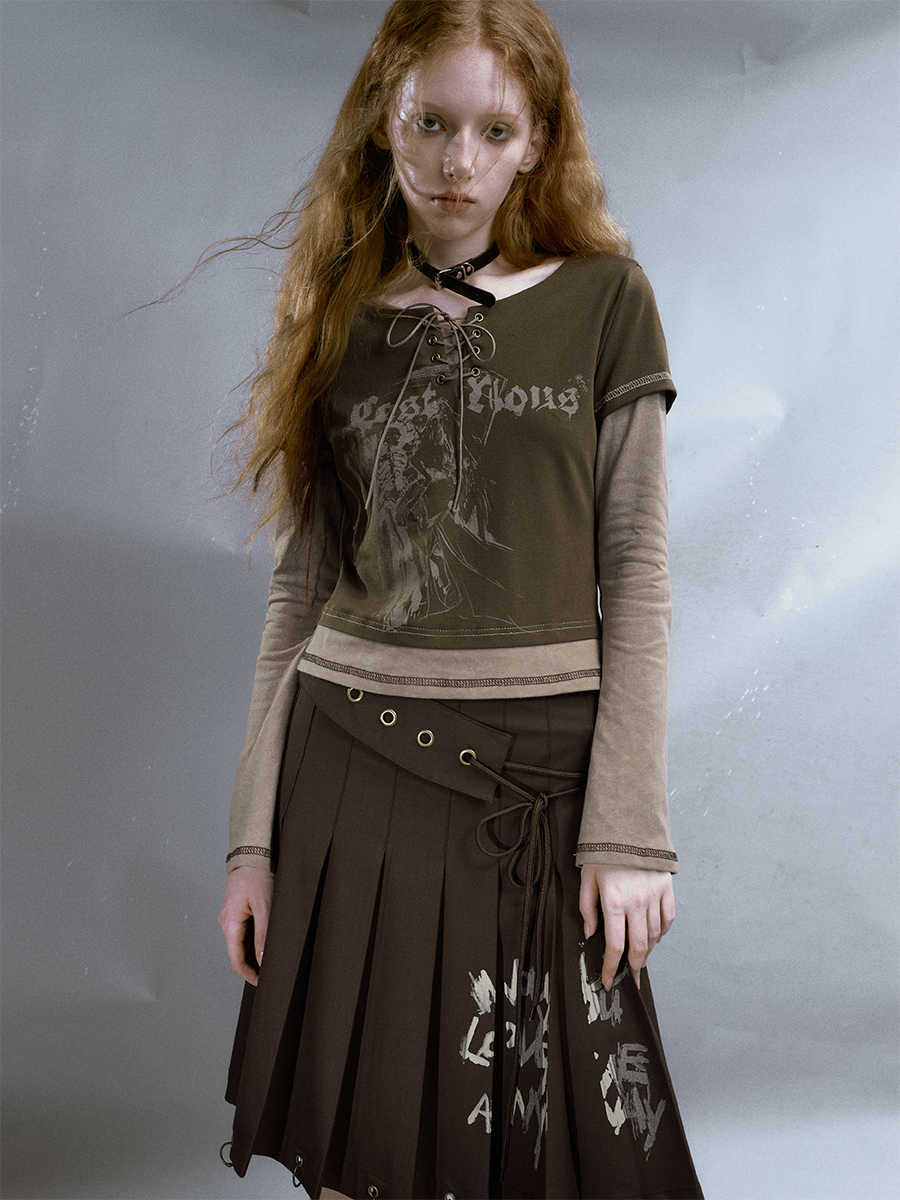 Grunge Punk Two-piece Long-sleeved Top - Image 3