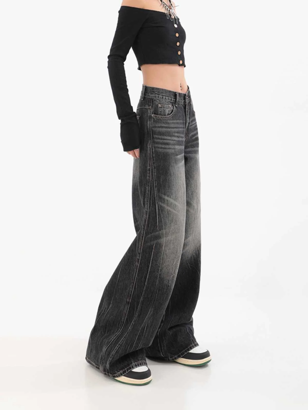 Grunge Retro Distressed Baggy Jeans - Image 3