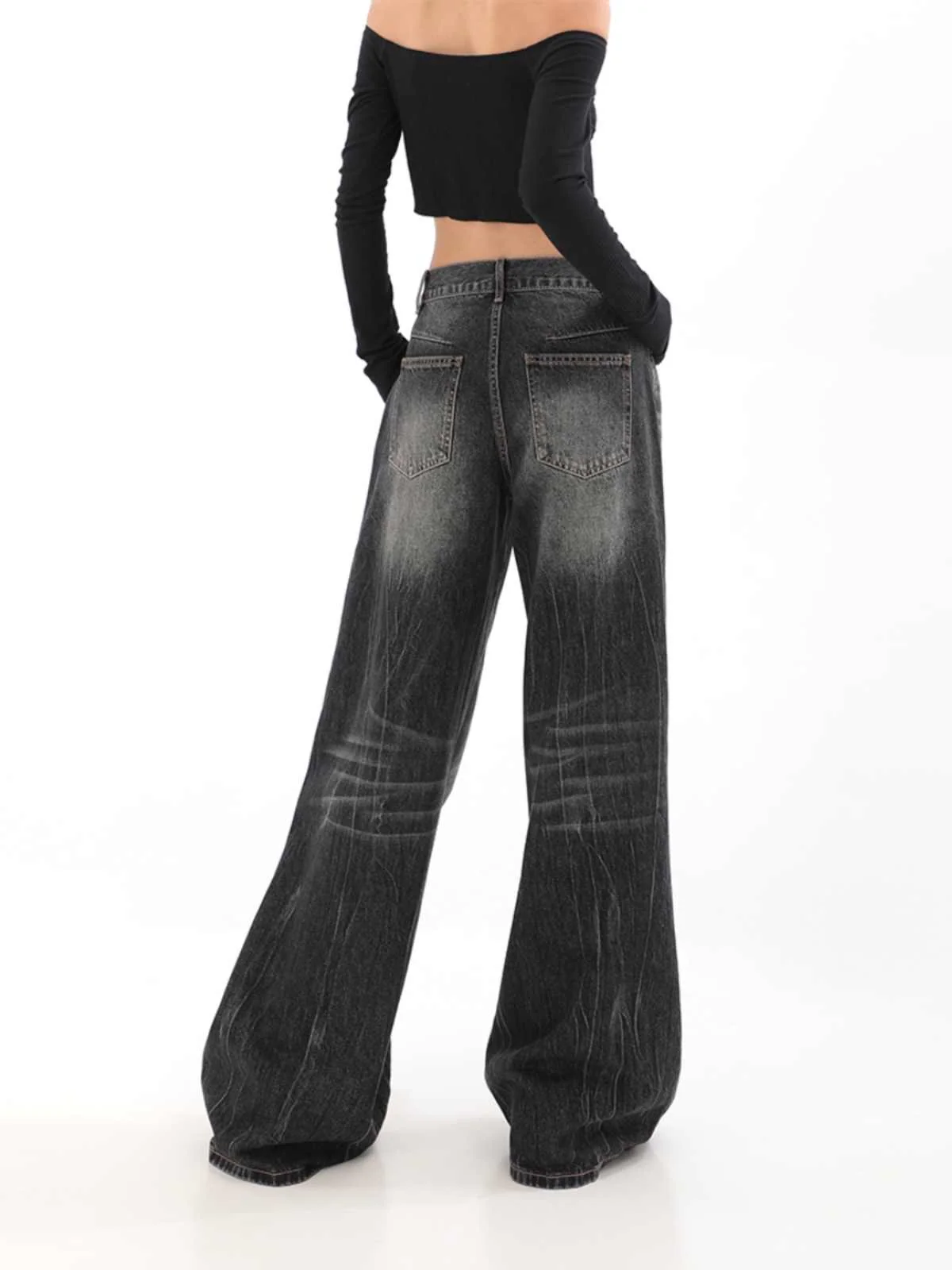 Grunge Retro Distressed Baggy Jeans - Image 5