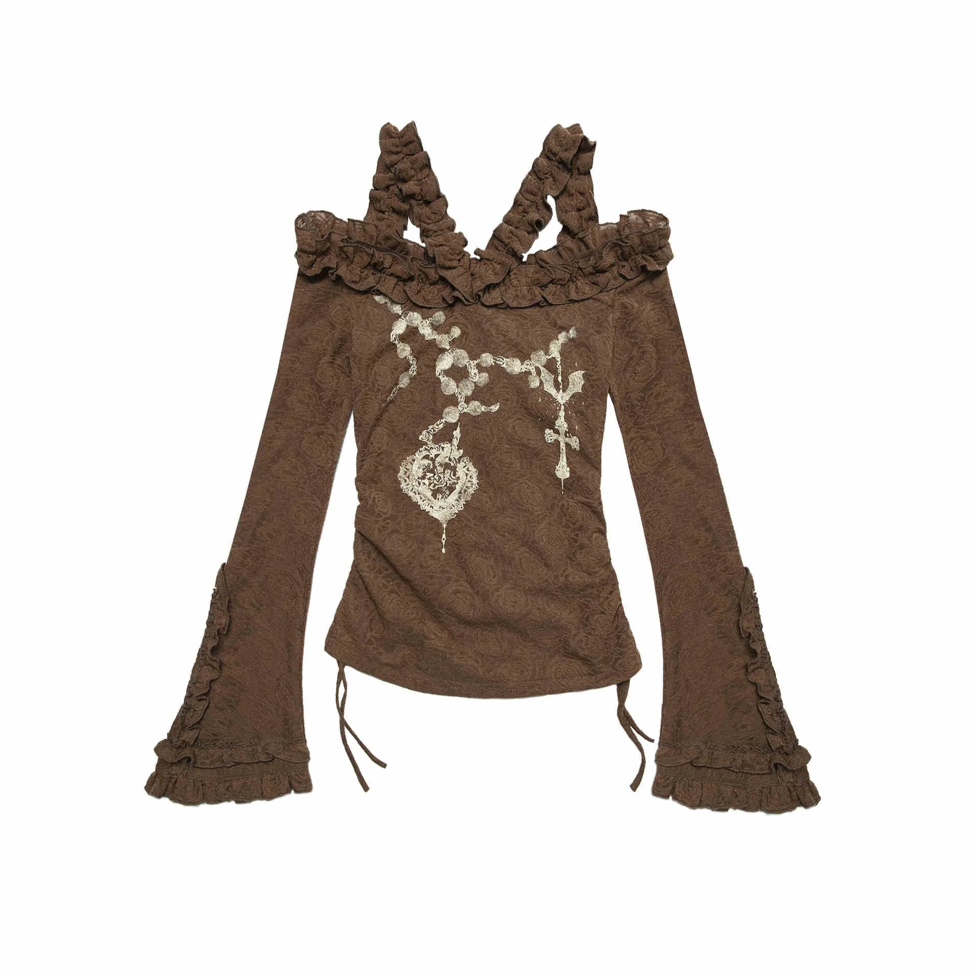 Grunge Reversible Off-shoulder Long-sleeved Top - Image 6