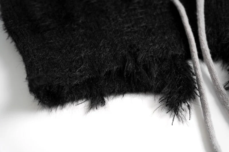 Grunge Ripped Turtleneck Loose Sweater - Image 4