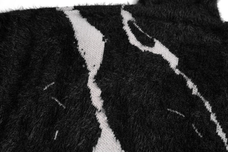 Grunge Ripped Turtleneck Loose Sweater - Image 5