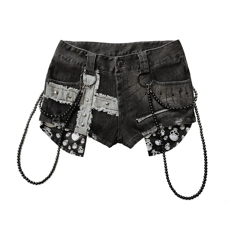 Grunge Rivet Punk Low Waist Jeans - Image 5