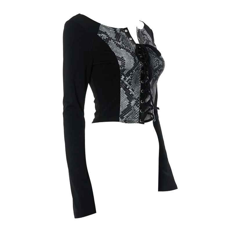 Grunge Snake Goth Long-sleeved Top - Image 2