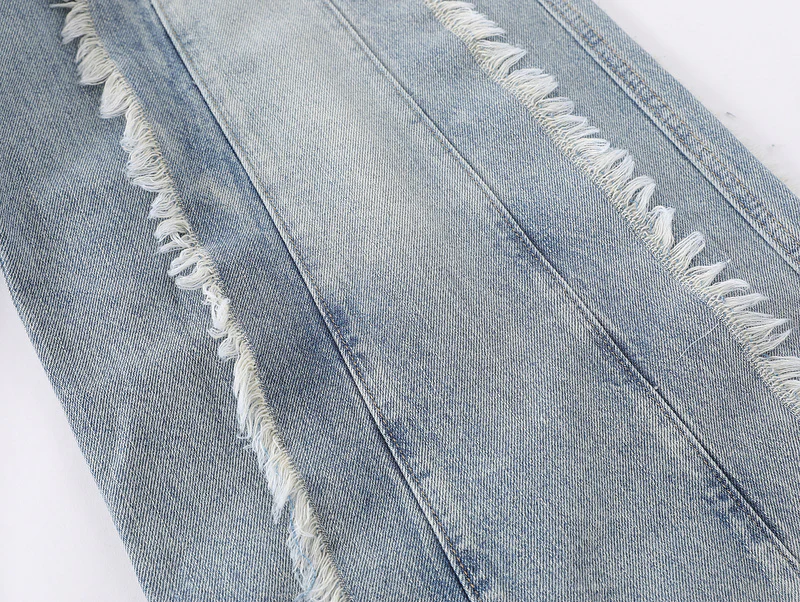 Grunge Splicing Raw Edge Baggy Jeans - Image 5