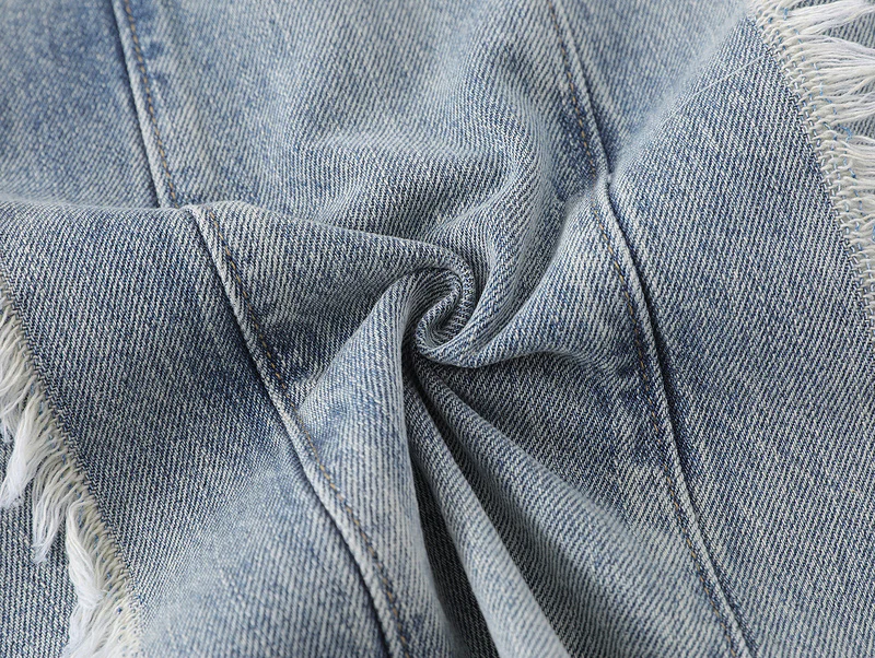 Grunge Splicing Raw Edge Baggy Jeans - Image 7
