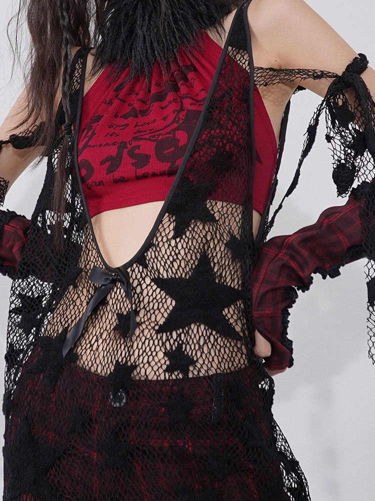 Grunge Star Mesh Vest - Image 4