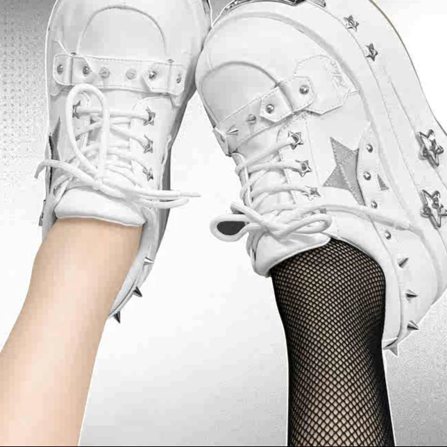 Grunge Star Punk Thick Sole Shoes - Image 2