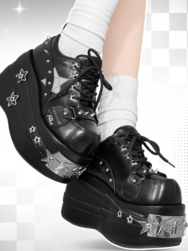 Grunge Star Punk Thick Sole Shoes - Image 6