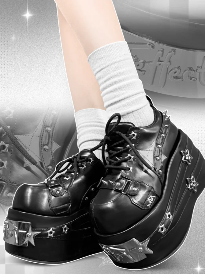 Grunge Star Punk Thick Sole Shoes - Image 7