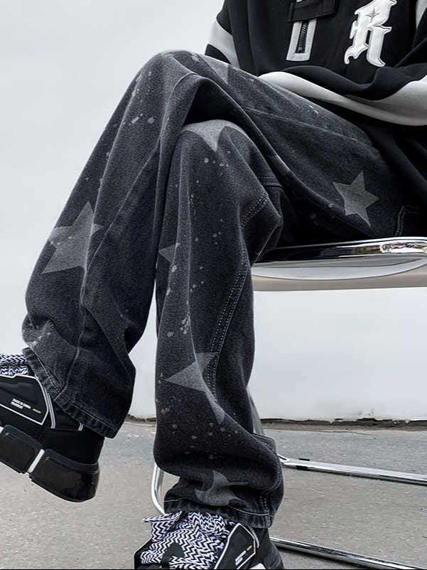 Grunge Star Street Black Jeans - Image 3
