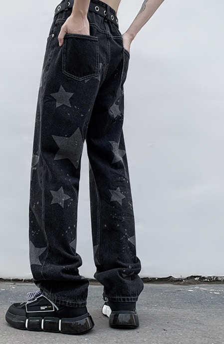 Grunge Star Street Black Jeans - Image 6