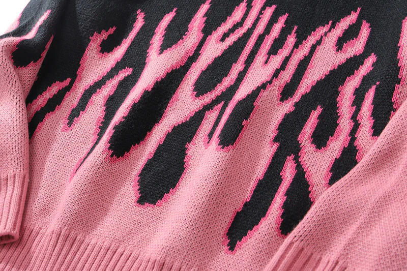 Grunge Street Color Contrasting Sweater - Image 4