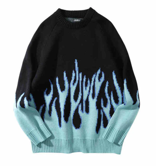 Grunge Street Color Contrasting Sweater - Image 9