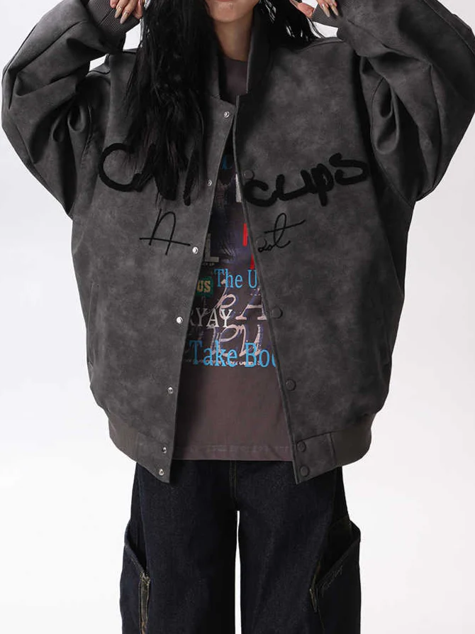 Grunge Street Motorcycle Leather Jacket - Image 2
