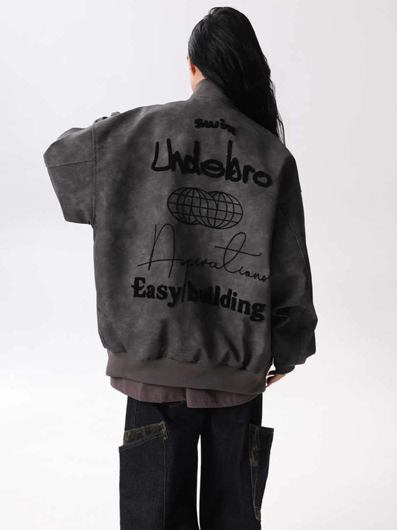 Grunge Street Motorcycle Leather Jacket - Image 5