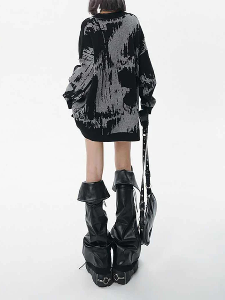 Grunge Street Round Neck Sweater - Image 10