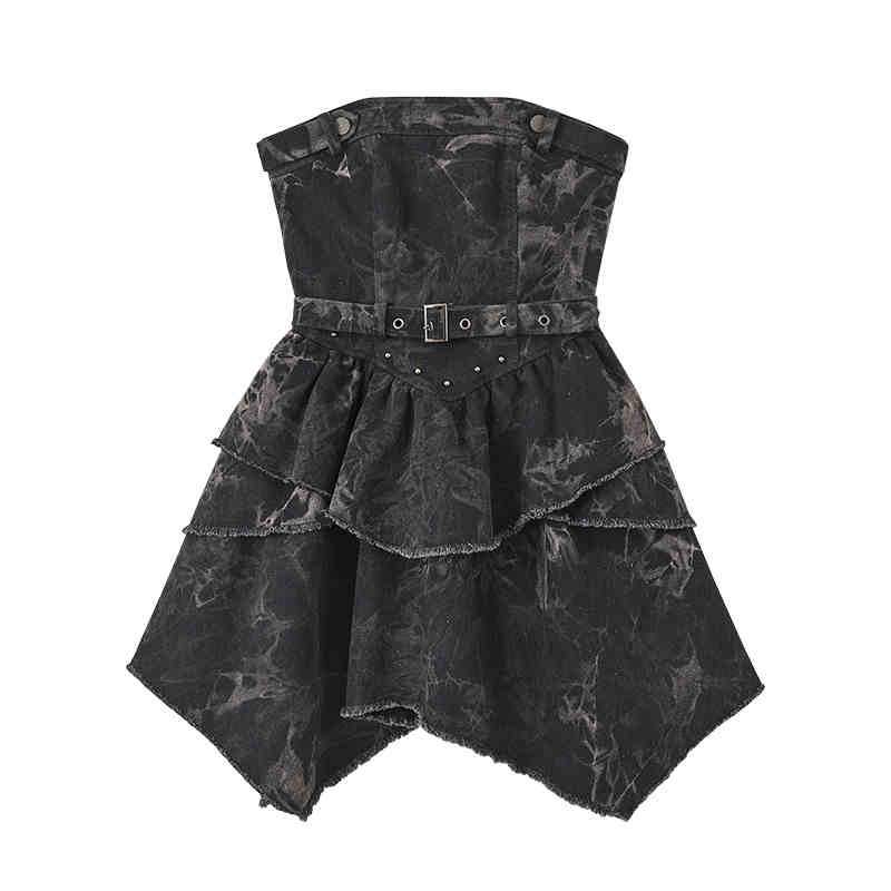 Grunge Tube Top Denim Dress - Image 5