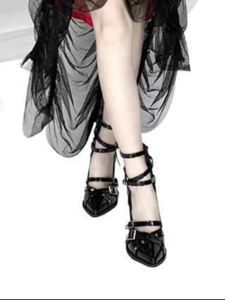 Gunsmoke Rose Dark Coquette High Heels - Image 3