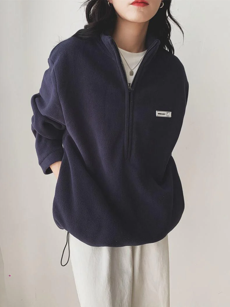 Half Zipper Fleece Sweatshirt - Image 10