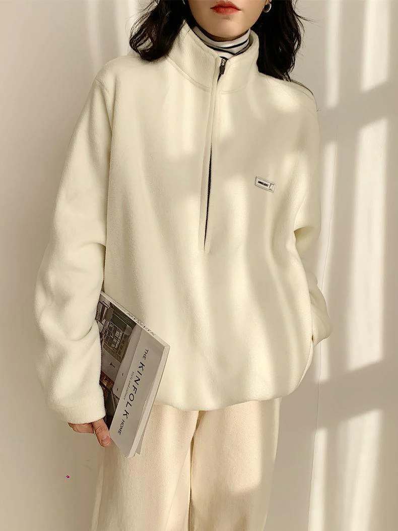 Half Zipper Fleece Sweatshirt - Image 3
