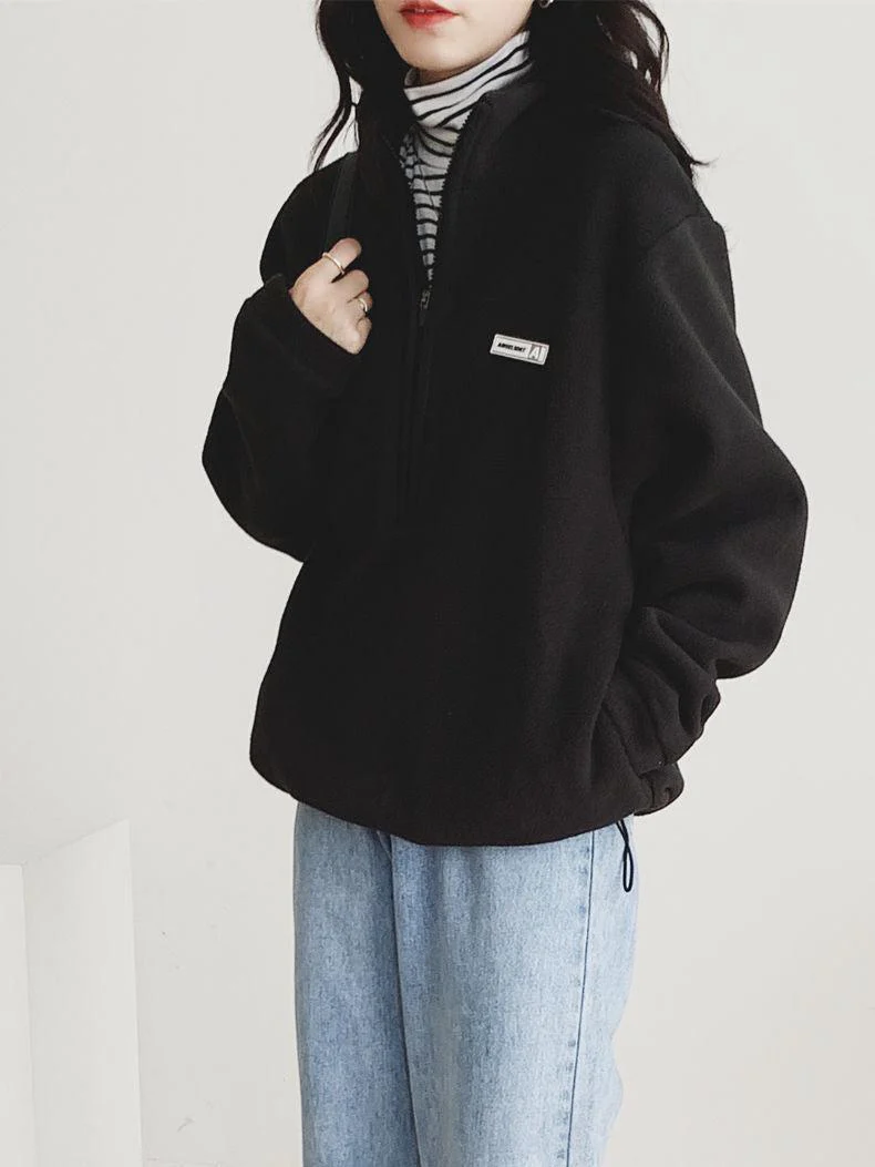 Half Zipper Fleece Sweatshirt - Image 5