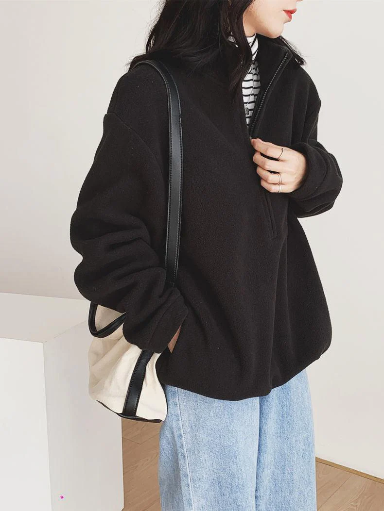 Half Zipper Fleece Sweatshirt - Image 6