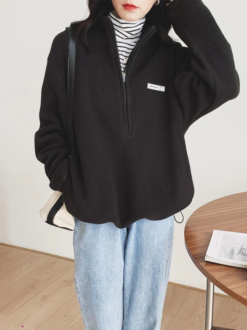Half Zipper Fleece Sweatshirt - Image 7