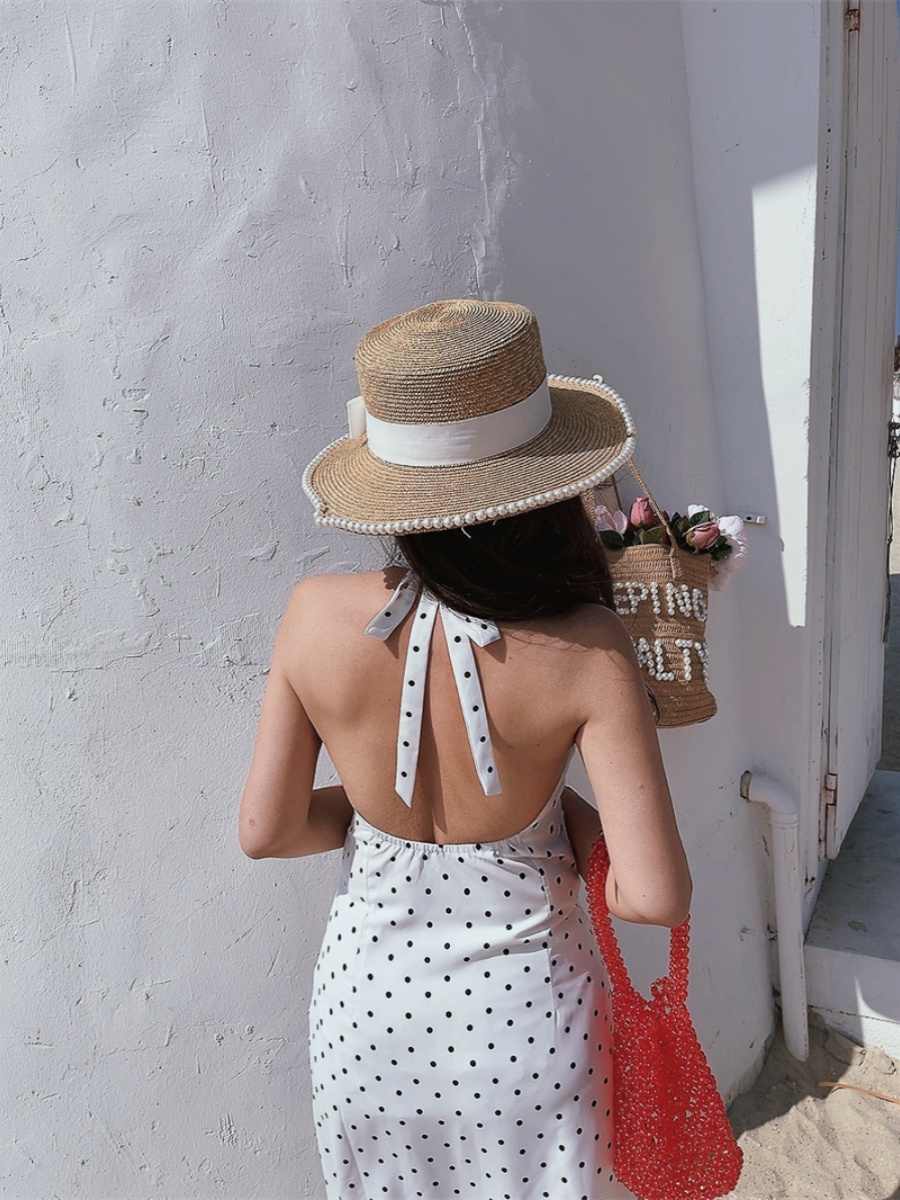 Halter Neck Polka Dot Dress - Image 2