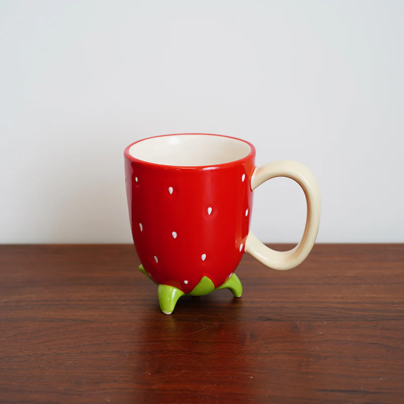 hand-painted strawberry shape ceramic dinner plate - Image 5