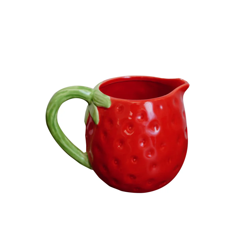 hand-painted strawberry shape ceramic dinner plate - Image 9