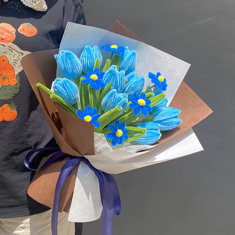 hand-woven tulips simulated twist stick bouquet - Image 3