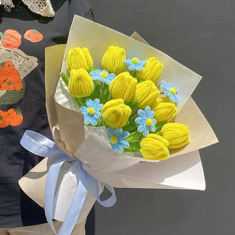 hand-woven tulips simulated twist stick bouquet - Image 4