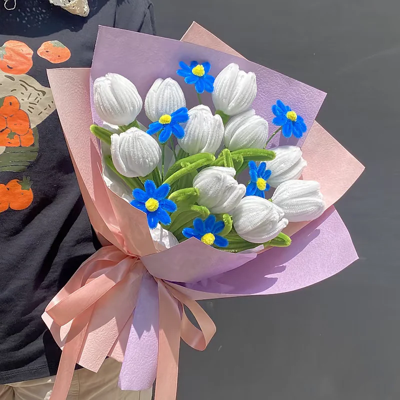 hand-woven tulips simulated twist stick bouquet - Image 7