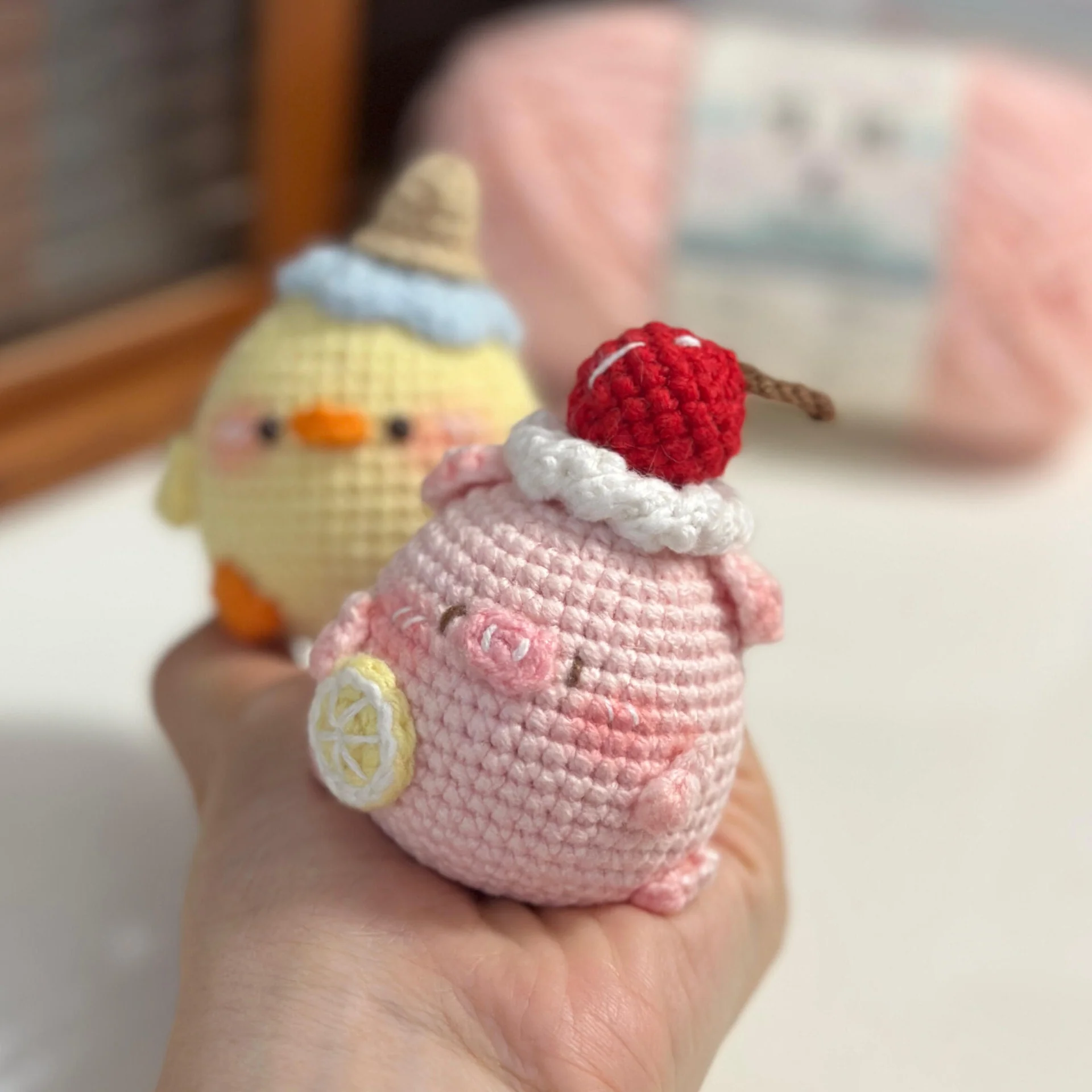 Handmade cream cake pig duck material package doll - Image 2