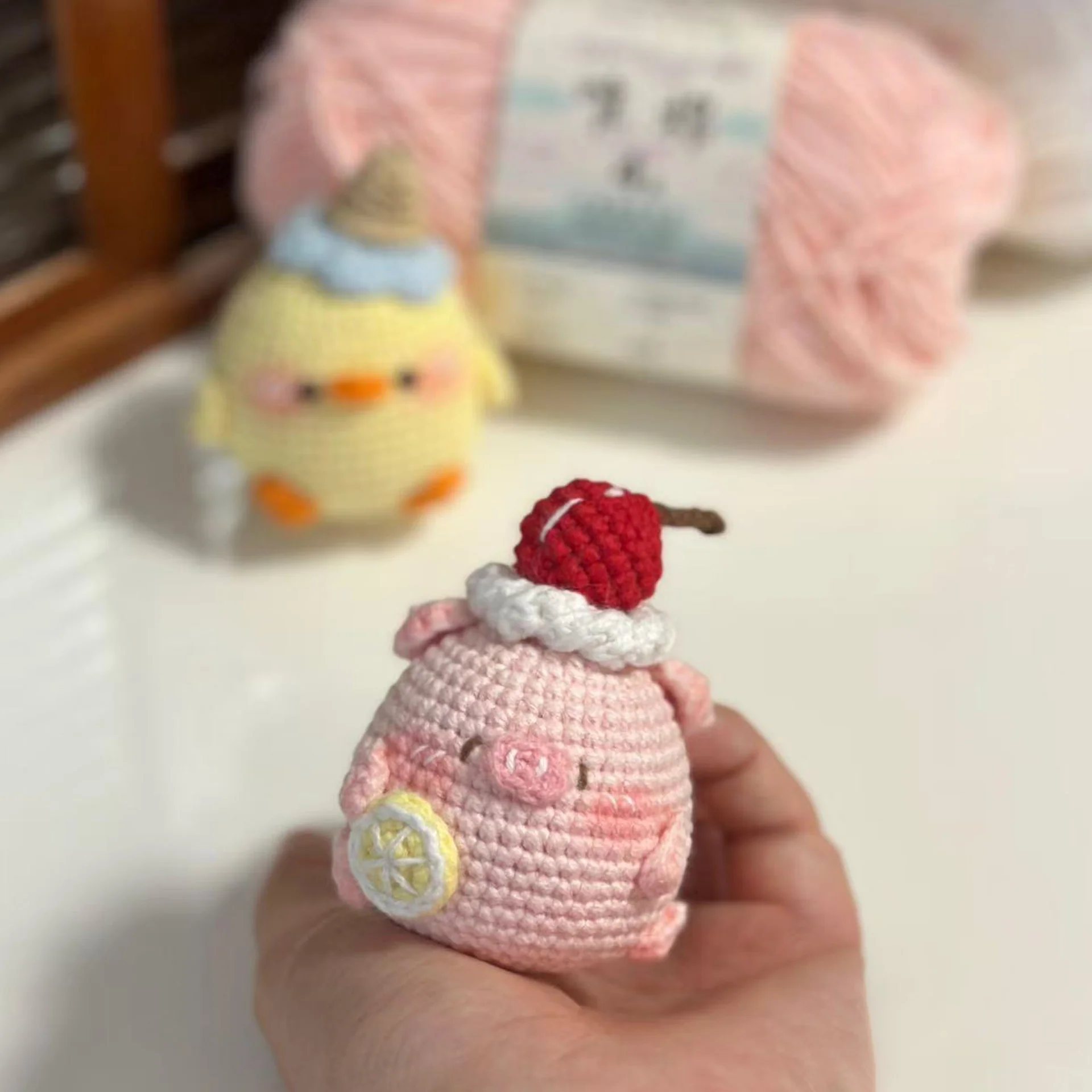 Handmade cream cake pig duck material package doll - Image 3
